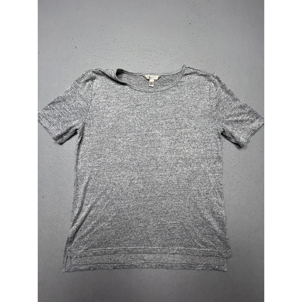 Banana Republic SS Boy Tee Lux Polyester Rayon Gray Small Womens